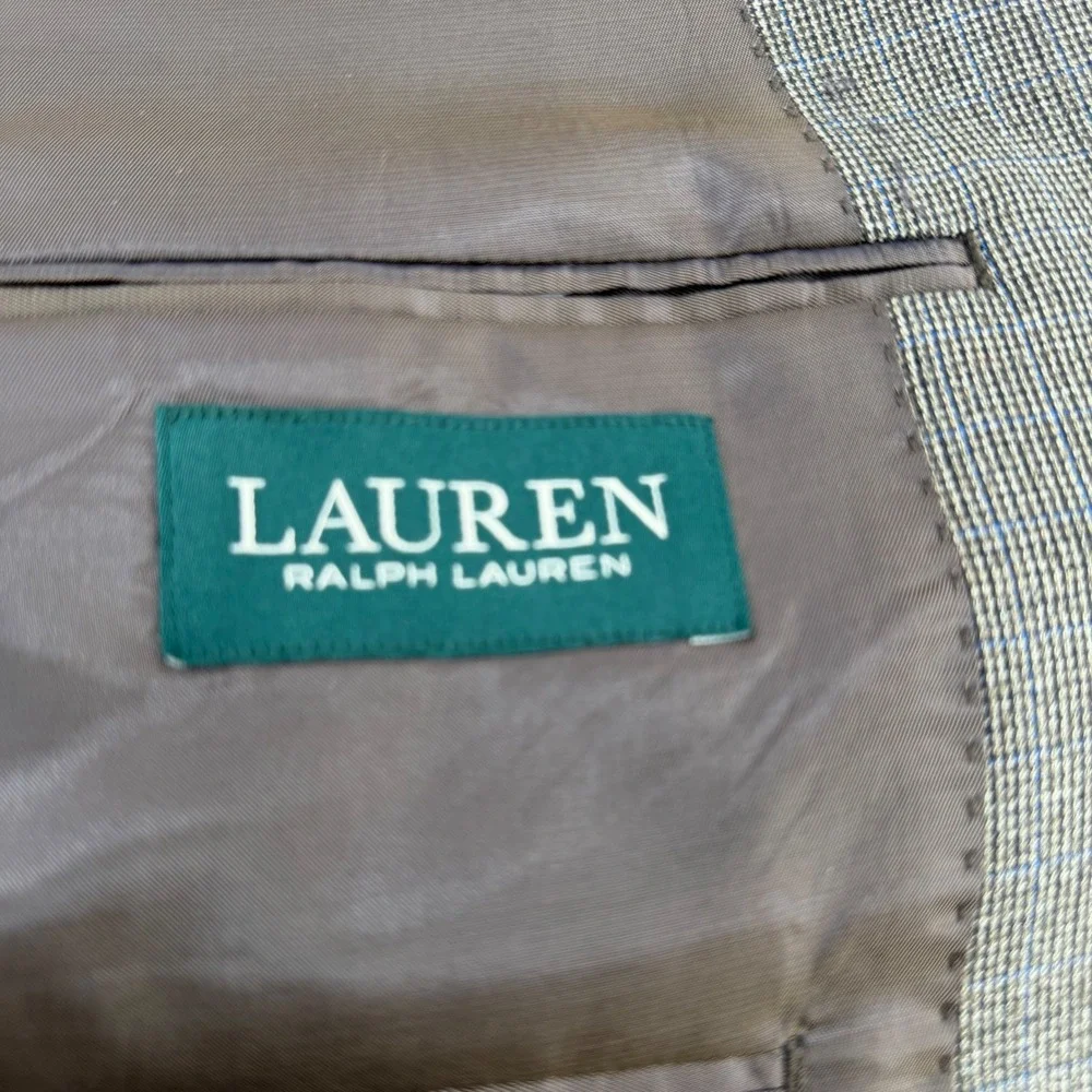 Lauren Ralph Lauren Blazer Mens 42S Brown Silk Wool Blend Sport Coat 2-Button